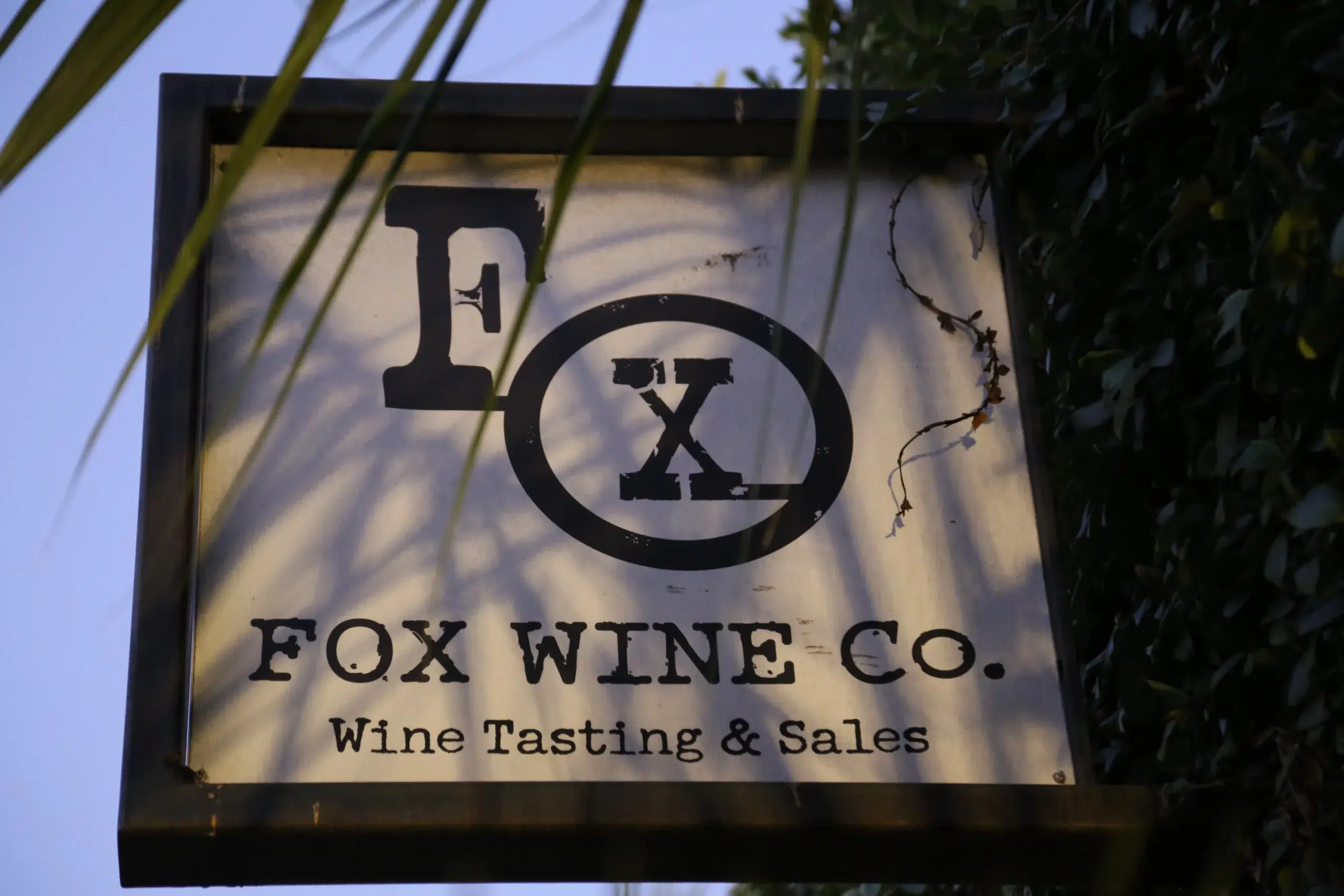 Fox Wine Co sign